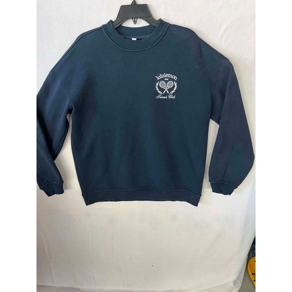 Lululemon Tennis Club Graphic Sweatshirt Navy Blue Small Relaxed Pullover
